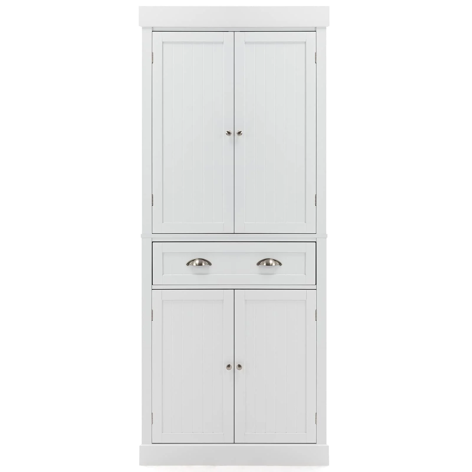 PWFE Kitchen Pantry Storage Cabinet, 72" Traditional Kitchen Pantry Cabinet, 6-Tier Freestanding Buffet Cupboards for Kitchen Storage(White)