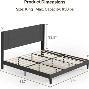 Lofka King Bedroom Furniture Set - Includes One King Bed Frame, Two Nightstands and 2 Dressers for Modern Home Decor