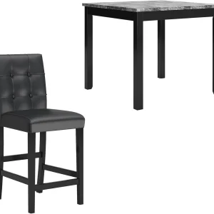 Signature Design by Ashley Bridson 5 Piece Dining Room Set Includes Table 4 Ladderback Barstools