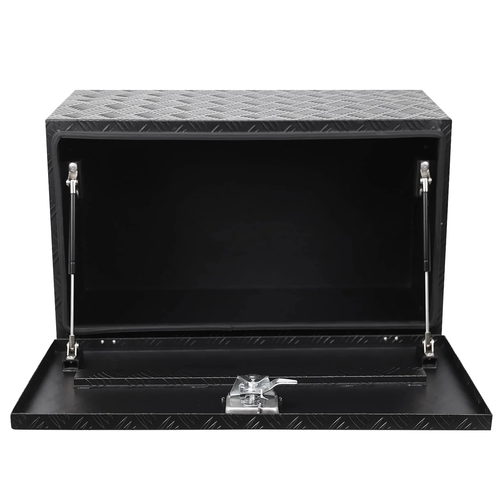 TROPOW 24-Inch Aluminum Diamond Plate Tool Chest -C Lockable Underbody Storage Box for Trucks, RVs, and Trailers