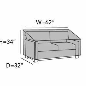 Covermates Outdoor Patio Sofa Cover - Heavy-Duty Polyester, Weather Resistant, Drawcord Hem, Seating and Chair Covers, 82W x 40D x 40H, Ripstop Tan