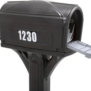 Simplay3 Dig Free Easy Up Classic Black Plastic Mailbox
