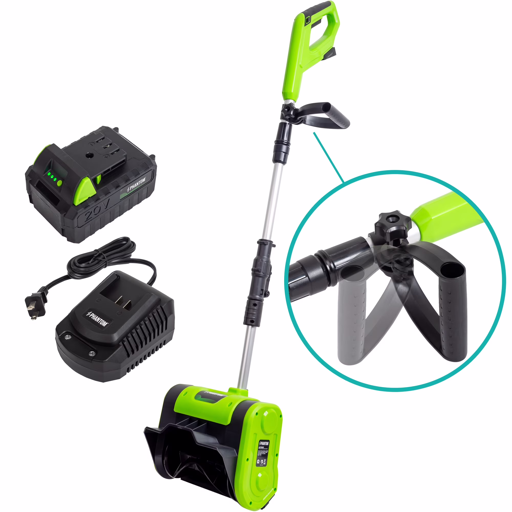Cordless Snow Shovel, 20V Battery Powered Snow Blower, Lightweight Electric Snow Thrower with Adjustable Handle, Directional Plate, Perfect for Patios, Decks, Walkways, and Driveways (20 INCH)