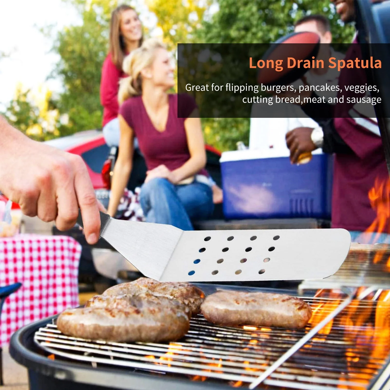 12 Pcs Griddle Accessories Kit, Flat Top Grill Accessories Kit Barbecue Tools Set with Spatula Scraper Tongs Cooking Utensils Carrying Bag for Outdoor Camping