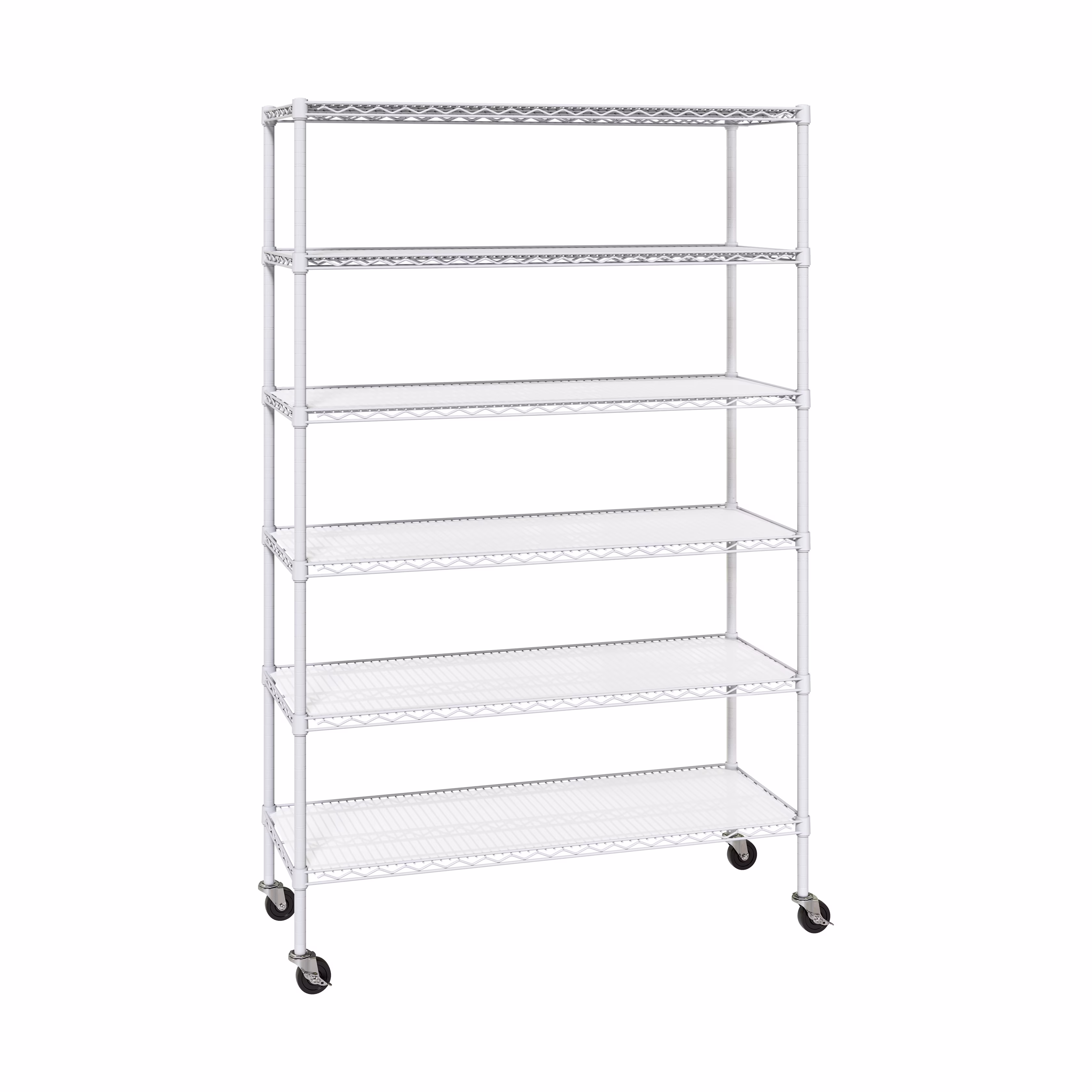 Seville Classics Solid Steel Wire Shelving Storage Unit Adjustable Shelves Organizer Rack, for Home, Kitchen, Office, Garage, Bedroom, Closet, Graphite, 6-Tier, 48" W x 18" D x 75.5- H