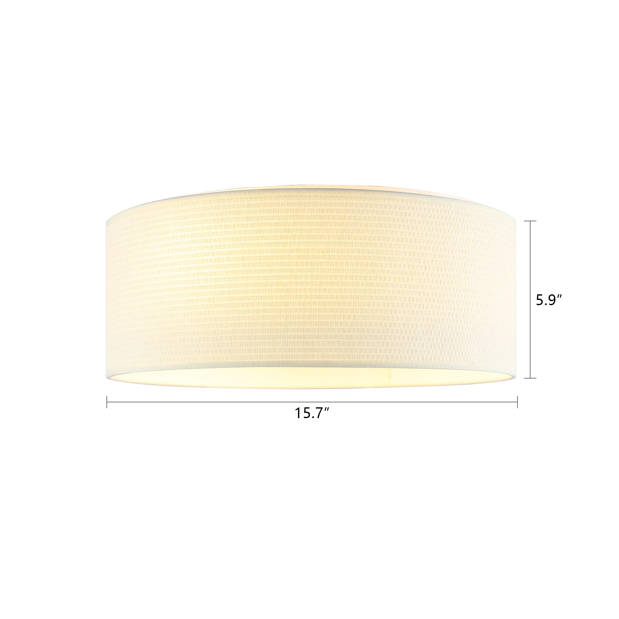 LEDET 15.7 in. Yellow Flush Mount Ceiling Light Rattan Weaving Shade Home Decor Pendant Lighting
