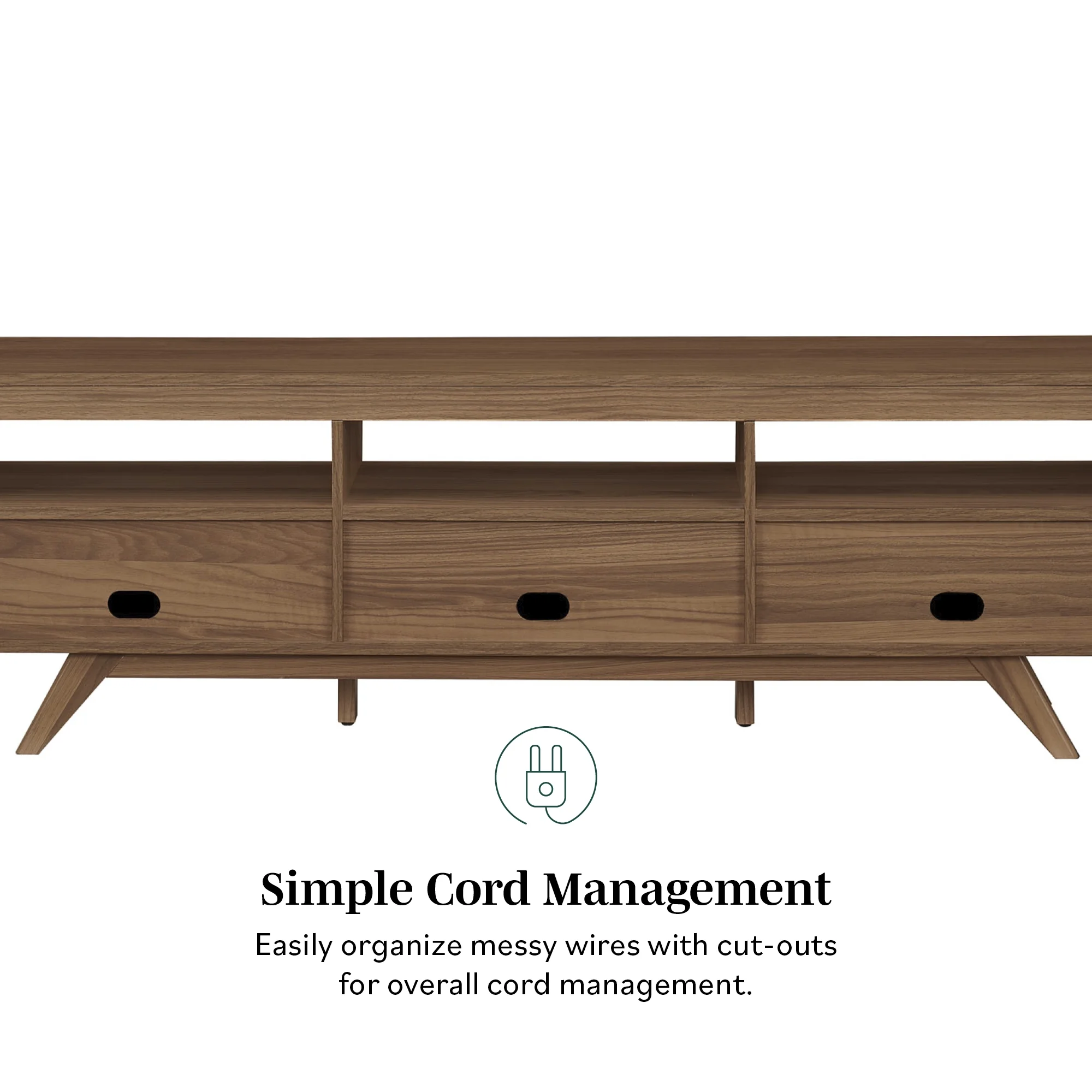 Walker Edison Mid-Century Modern Storage TV Stand for TVs up to 80-, Mocha