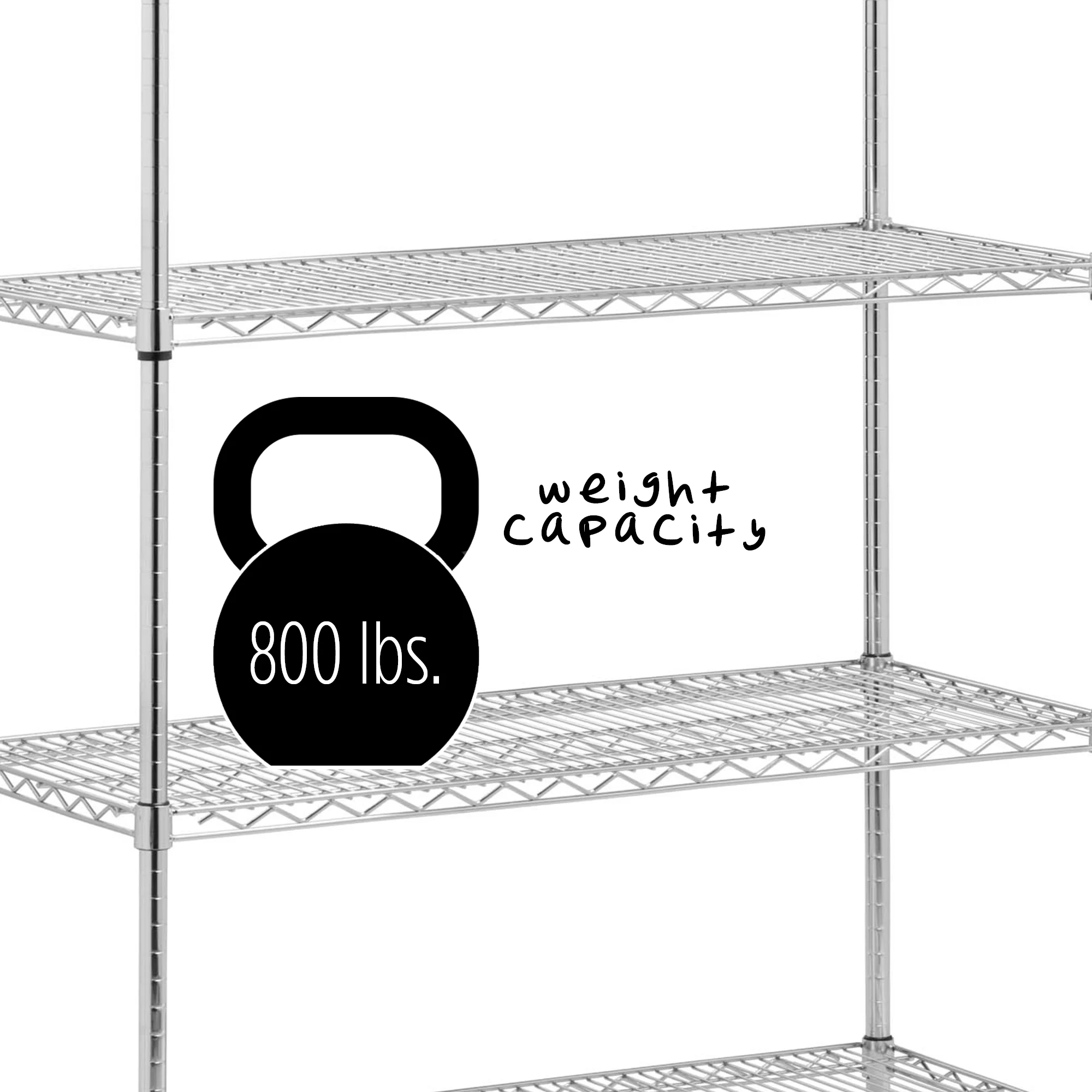 Honey-Can-Do 5-Shelf Steel Adjustable Storage Shelves, Chrome, Holds up to 800 lb per Shelf