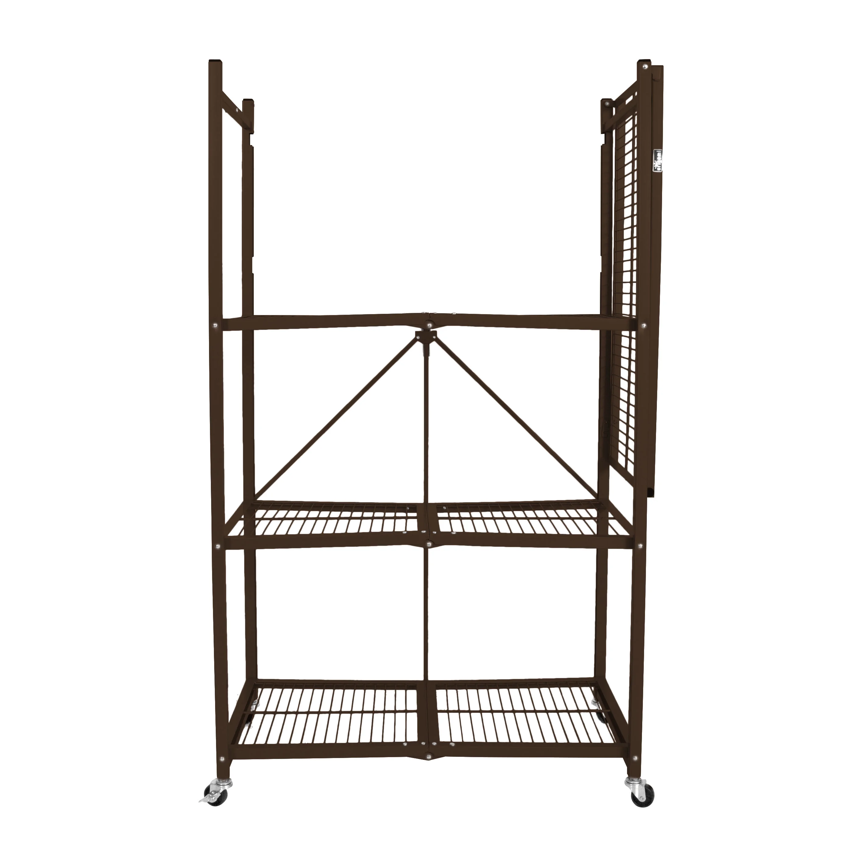 Origami 4 Tier Multipurpose Folding Storage Rack with Wheels, 3 Pack, Gray