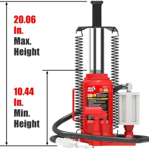 10-Ton Medium Height Pin Type Jack Stands, Pair, Red