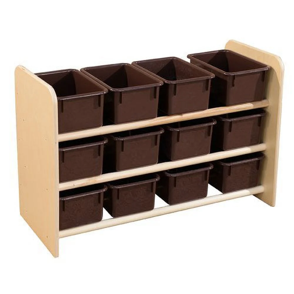 Wood Designs See-All Storage 12 Compartment Cubby with Trays