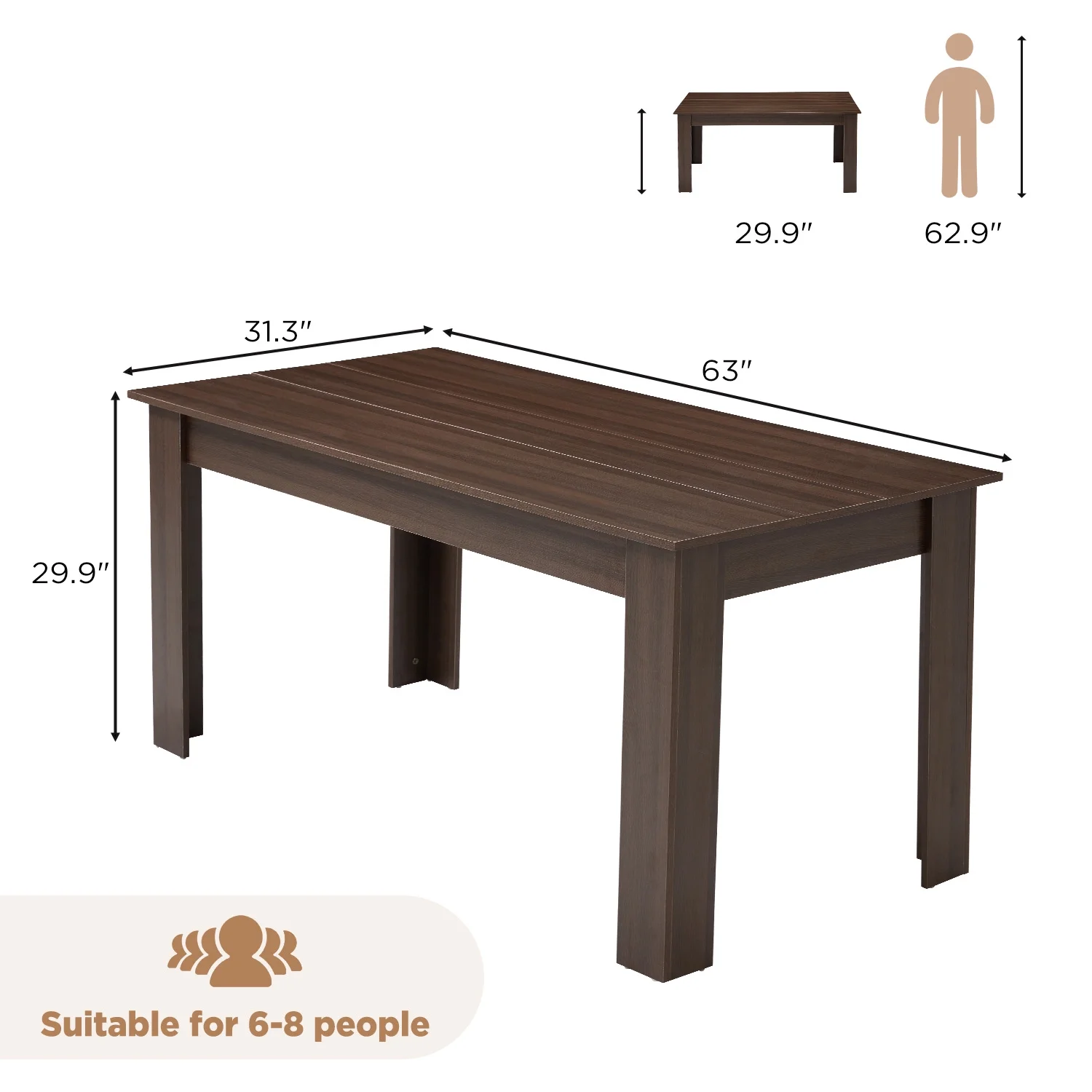 AVAWING 44" Dining Room Bench Set of 2, Wood & Linen Fabric Kitchen Benches, Beige & Natural