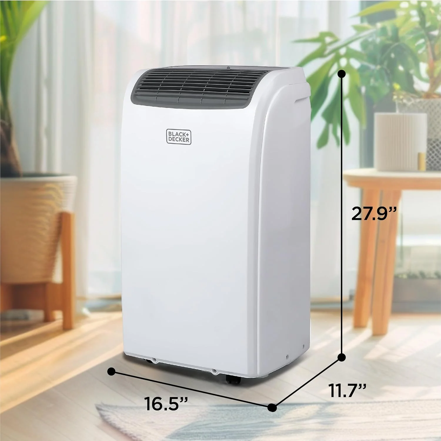 BLACK+DECKER 10,000 BTU Portable Air Conditioner for Rooms up to 450 Sq. Ft. with Remote – White