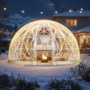 VEVOR Garden Dome Tent, 12 x 7.2 ft Outdoor Clear Bubble Tent for 4-7 Person, Weatherproof Geodesic Dome Greenhouse with Window, PVC Igloo Tents for Backyard Patios Camping Party Wedding
