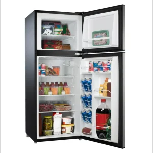 4.6. Cu ft Two Door Mini Refrigerator with Freezer, Stainless Steel