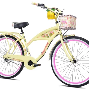 26" Margaritaville Women'S 3 - Speed Cruiser Bike, Yellow