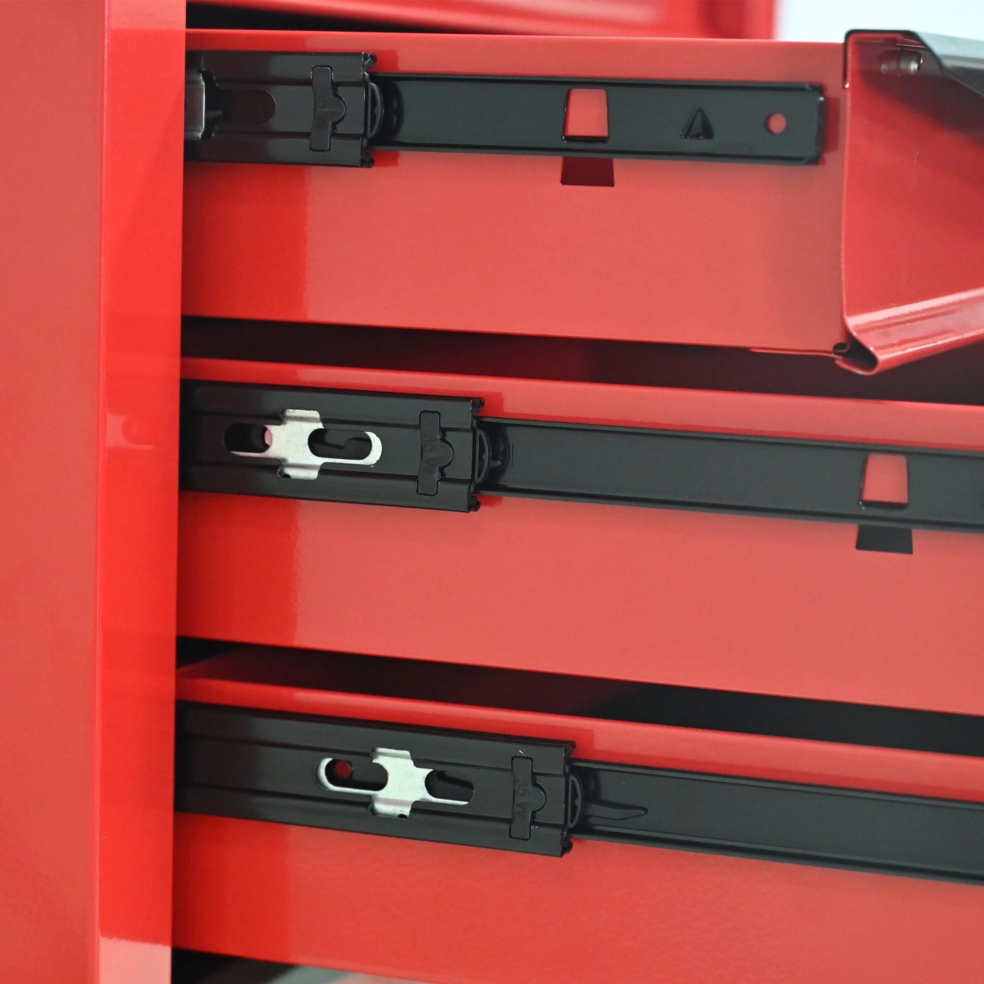 Tool Cabinets 4 Drawers Multifunctional Tool Cart with Wheels,Metal Rolling Tool Cart Storage for Garage Workshop Warehouse Repair Shop--With Stainless Steel Roof- Red&Black,Garage Tool Cabinets
