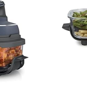 Ninja Crispi 4-in-1 Portable Glass Air Fryer Cooking System, 1500W, 4QT & 6-Cup TempWare Glass Containers with Storage Lids, Microwave, Freezer & Dishwasher Safe