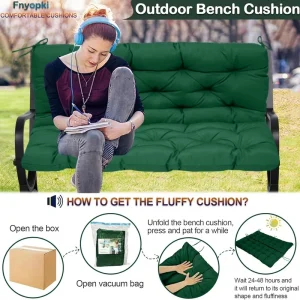 Replacement Cushions for Swing, Waterproof Porch Swing Cushion, 2-3 Seat Outdoor Bench Cushion with Backrest for Patio Furniture Garden Porch Loveseat Glider Pad (Sky Blue 70*40in)