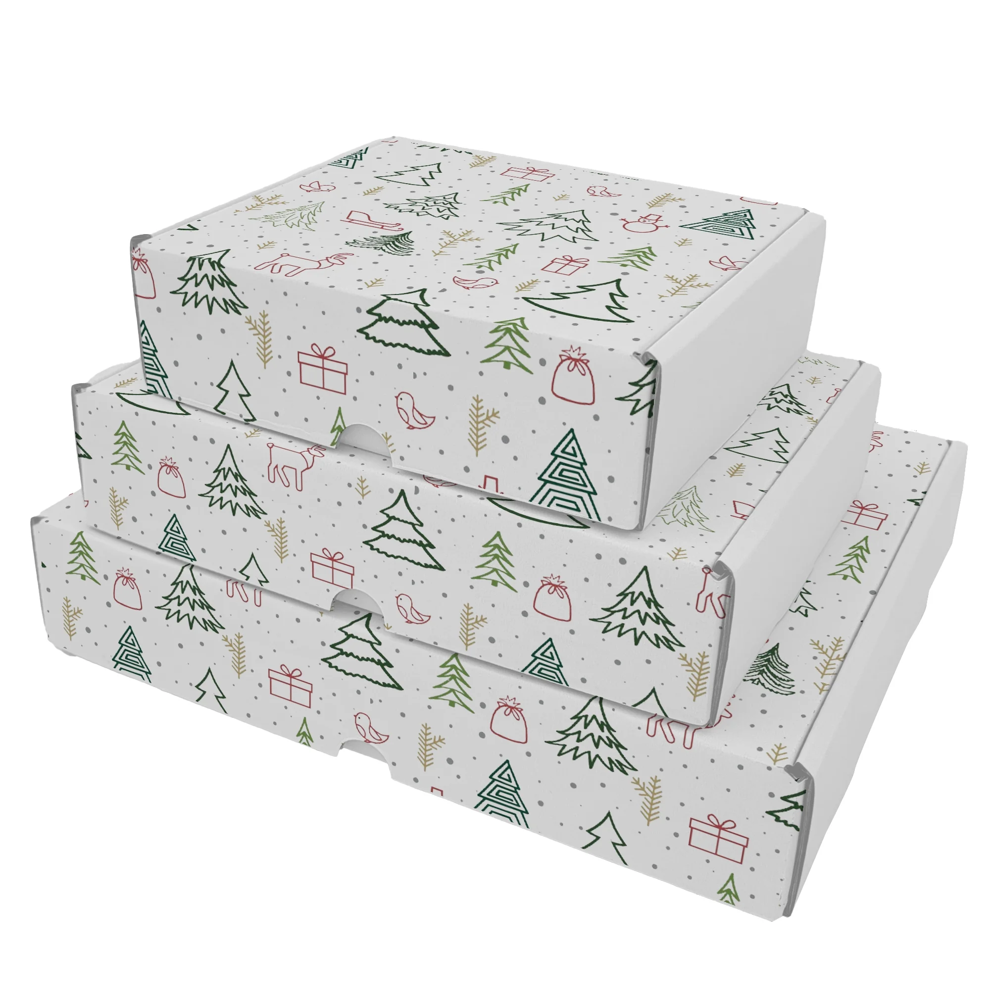 Ucanpack Christmas Packing Boxes 11 x 7? x 3?" - 50 Pack Winter Forest Printed Holiday Boxes - Holiday Shipping Box Made In USA Holiday Box Corrugated Shipping Boxes