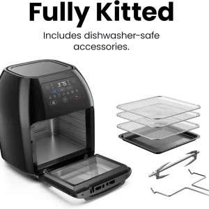 Chefman Multifunctional Digital 10 Qt. Air Fryer+ Rotisserie, Fry, Roast & Bake, 17 Presets - Black
