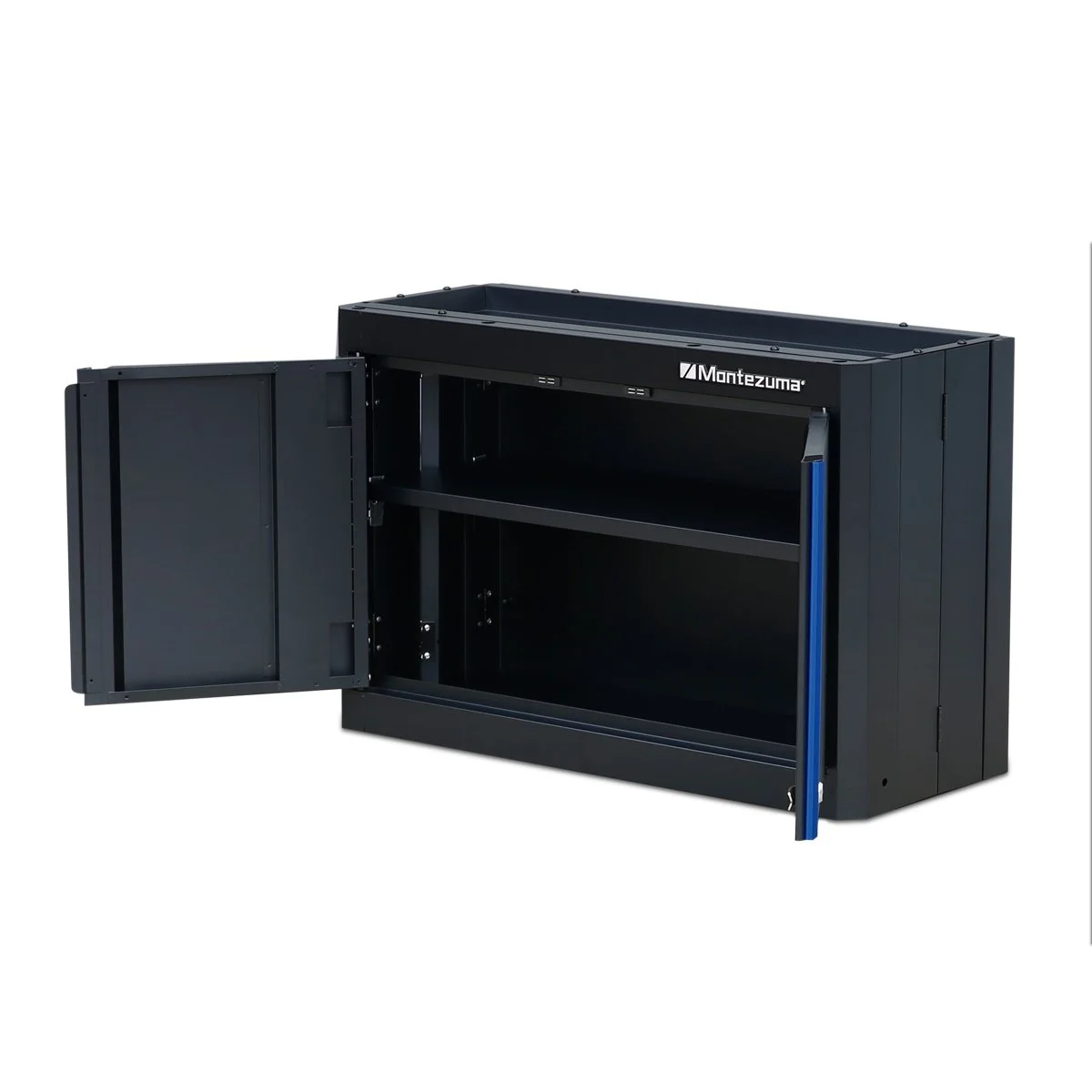 Montezuma Garage Tool Storage System 30.5 x 12" Locking 2 Door Wall Cabinet, Black Finish