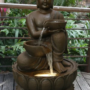 Large Buddha Fountain with Warm White LED