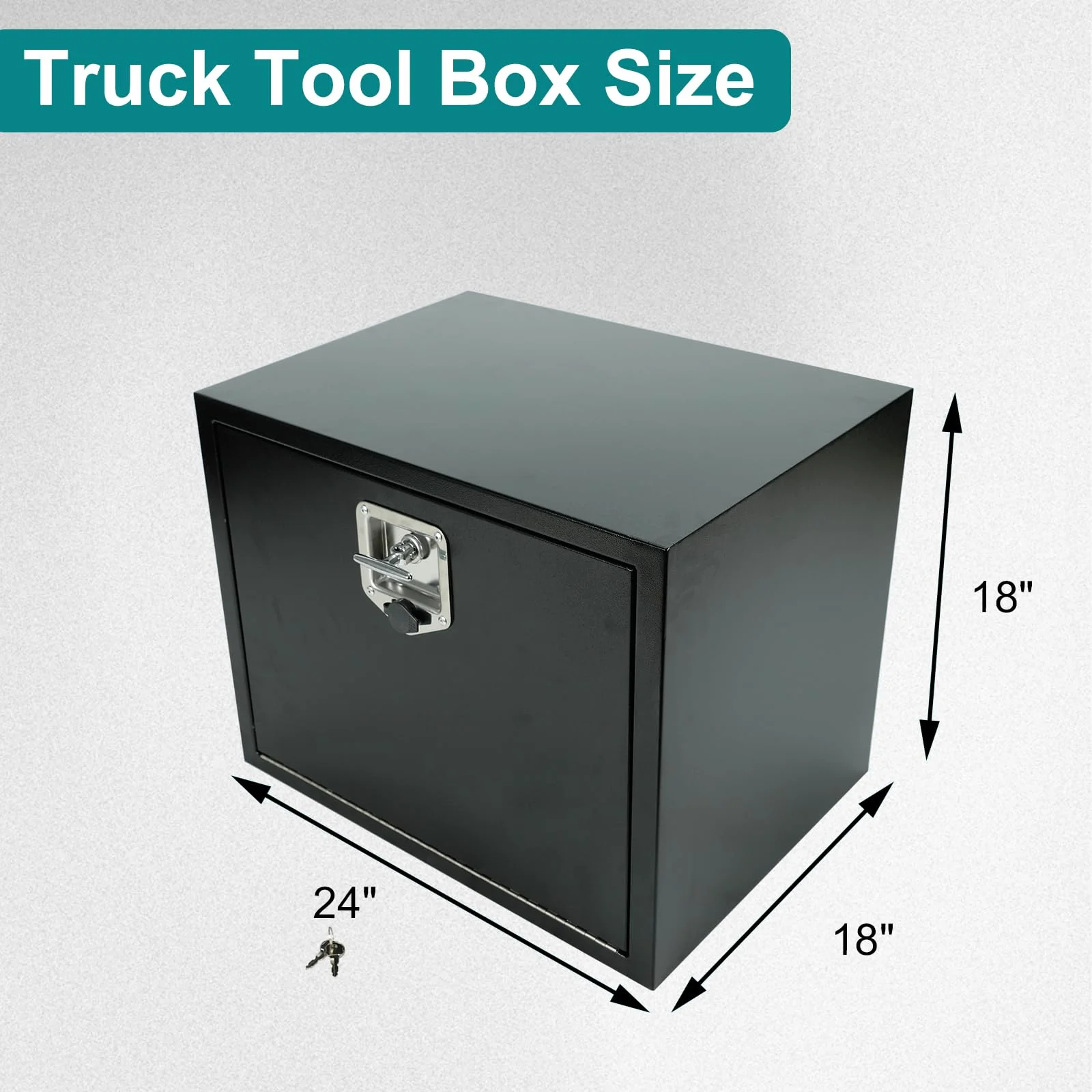 Comfor 26.5 x 12 x 11.8 inch Trailer Tongue Box with Handled-Lock Black Steel Heavy Duty Underbody Truck Box Truck Storage Organizer for Pick Up, Trailer