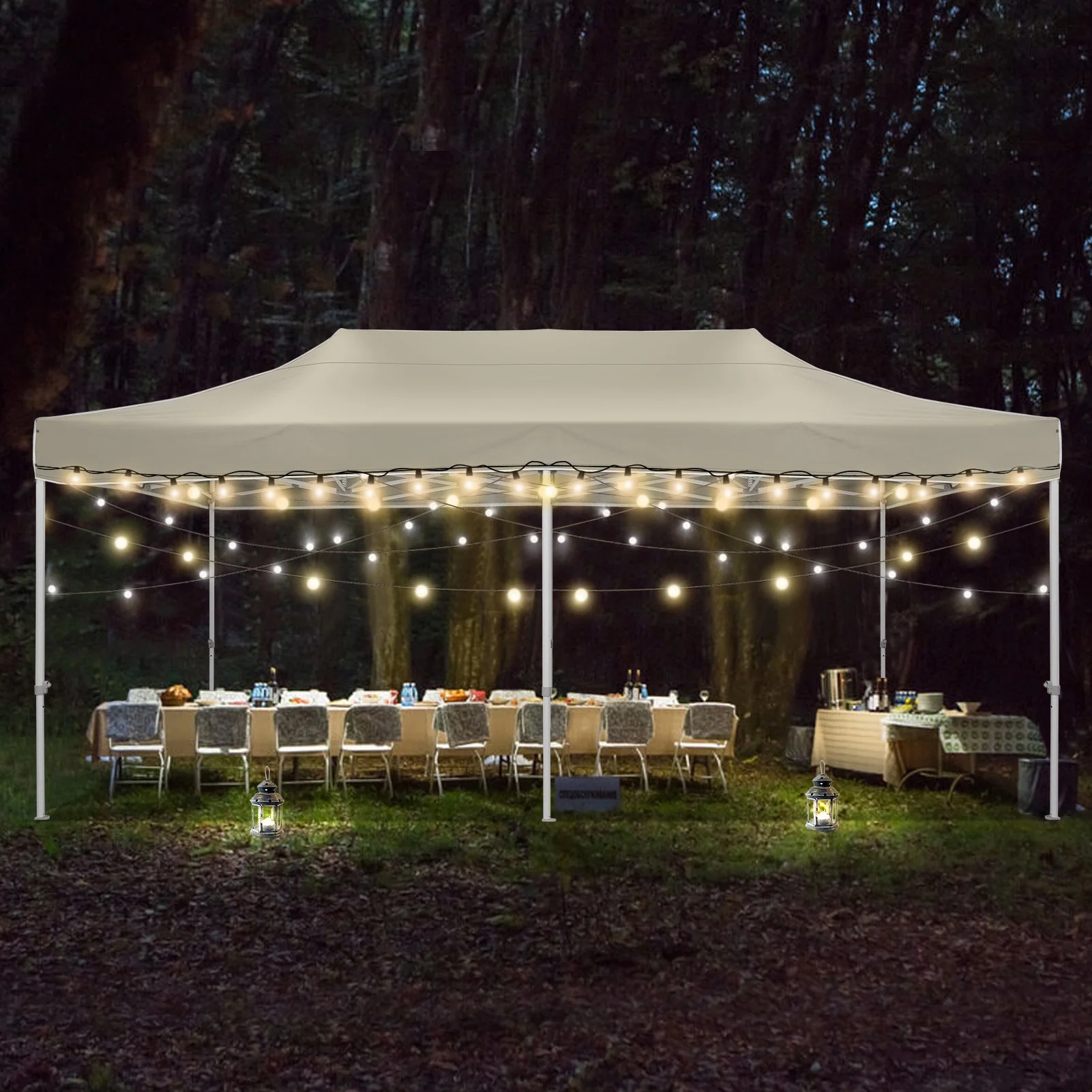 HOTEEL 10x15 Heavy Duty Canopy Tent ,Pop up Canopy for Parties Wedding,Commercial Easy up Gazebo with Roller Bag,UV 50+ &,White