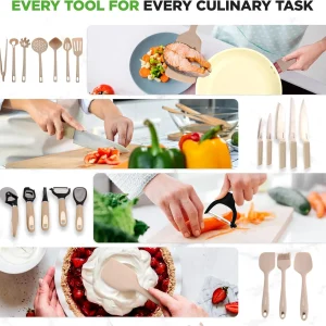 54-Piece Kitchen Cookware Set -C Complete Non-Stick Ceramic Pots and Pans Set with Utensils, Bakeware, and Knife Set, Gas, Electric & Induction Compatible, Blush Pink Kitchen Essentials