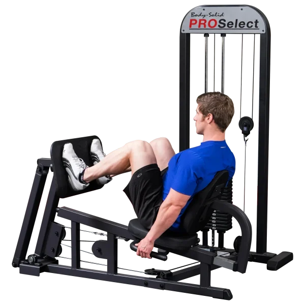 Body Solid Pro Select Leg Press GLP STK/3 with 310 lb Stack, Oversized Rubberized Footplate, Double Beam Design, Commercial Bearings
