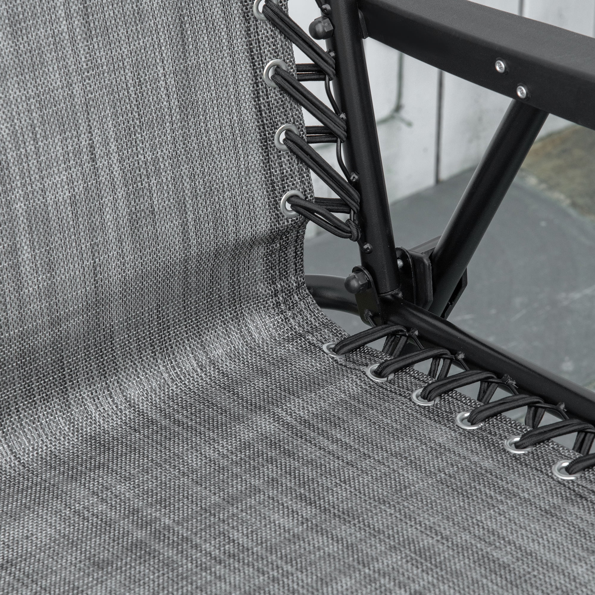 Outdoor Patio Folding Chair Portable Chair for Camping Lawn with Armrest Grey/Beige