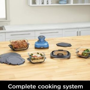 Ninja Crispi 5 in 1 Portable Glass Air Fryer Cooking System Small and large batch containers