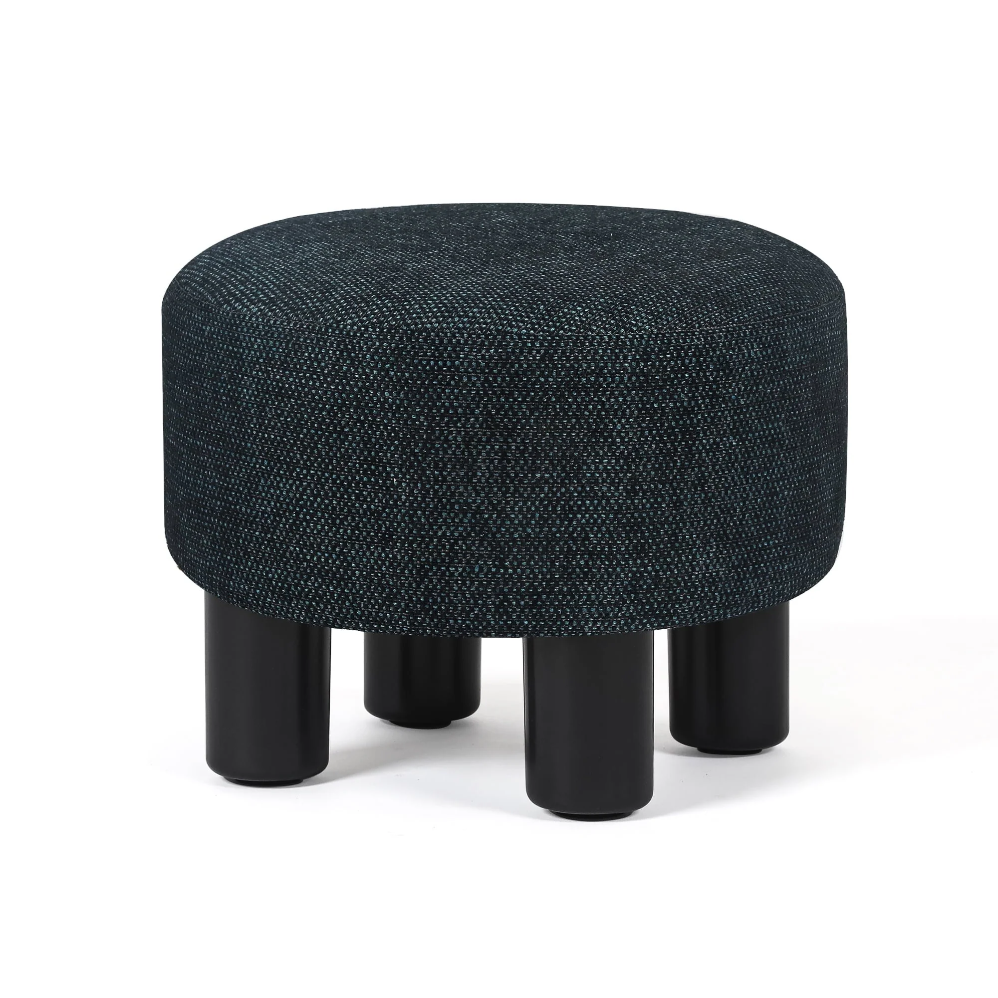 Homebeez Round Footstool Small Upholstered Ottoman Sofa Footrest Stool Padded Seat for Living Room Bedroom Entrance Home Decor