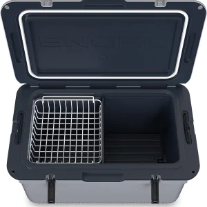 60 QT Ultra-Light Injection Molded Cooler - Ice Chest Keeps Ice up to 7 Days - Large Cooler Includes Wire Basket, Divider and Built-in Bottle Opener