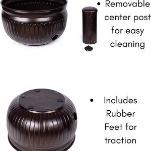 BirdRock Home Decorative Water Hose Pot - Distressed Bronze - 100 ft Hose