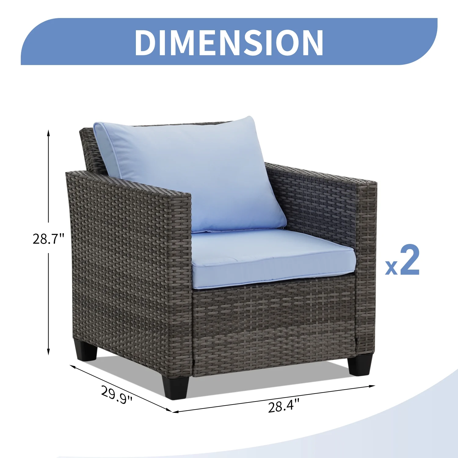 Ainfox 7 Pcs Outdoor Patio Furniture Sofa Set on Sale, Grey Rattan Grey Cushion
