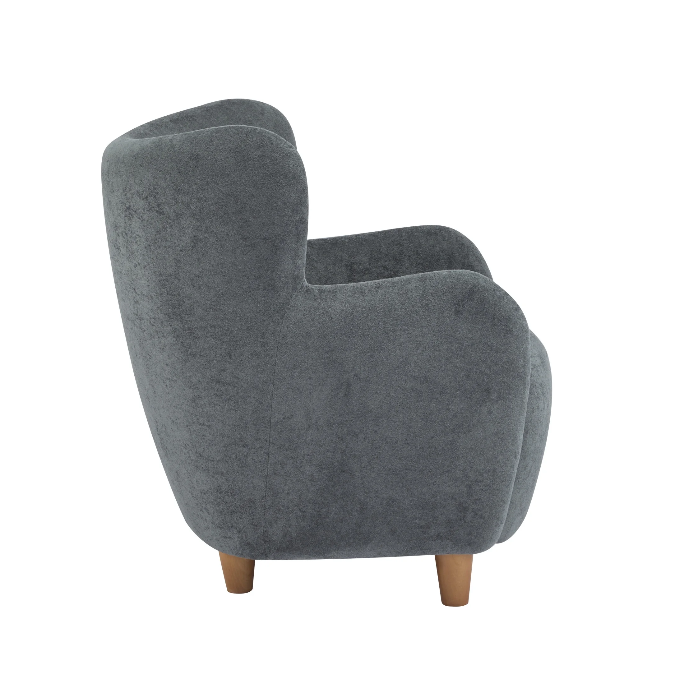 Christopher Knight Home Mid-Century Modern Velvet Wingback Accent Chair with Birch Legs, White