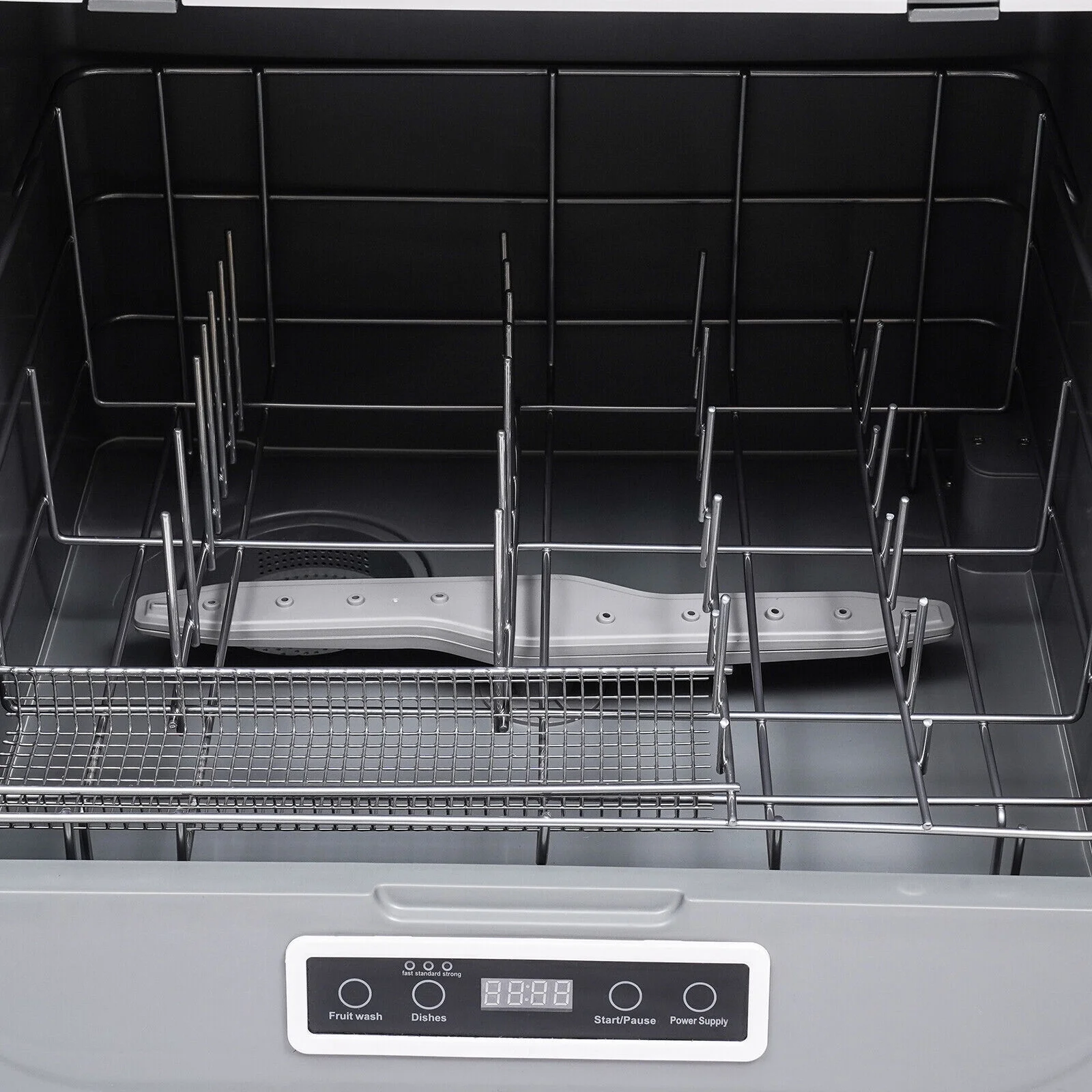 110V 800W Countertop Dishwasher - Stainless Steel,3 Wash Modes + Fruit Wash,Touch Control,Space-Saving,Ideal for Small Kitchens & RVs