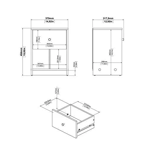Home Square 3 Piece Bedroom Set with 6-Drawer Double Dresser