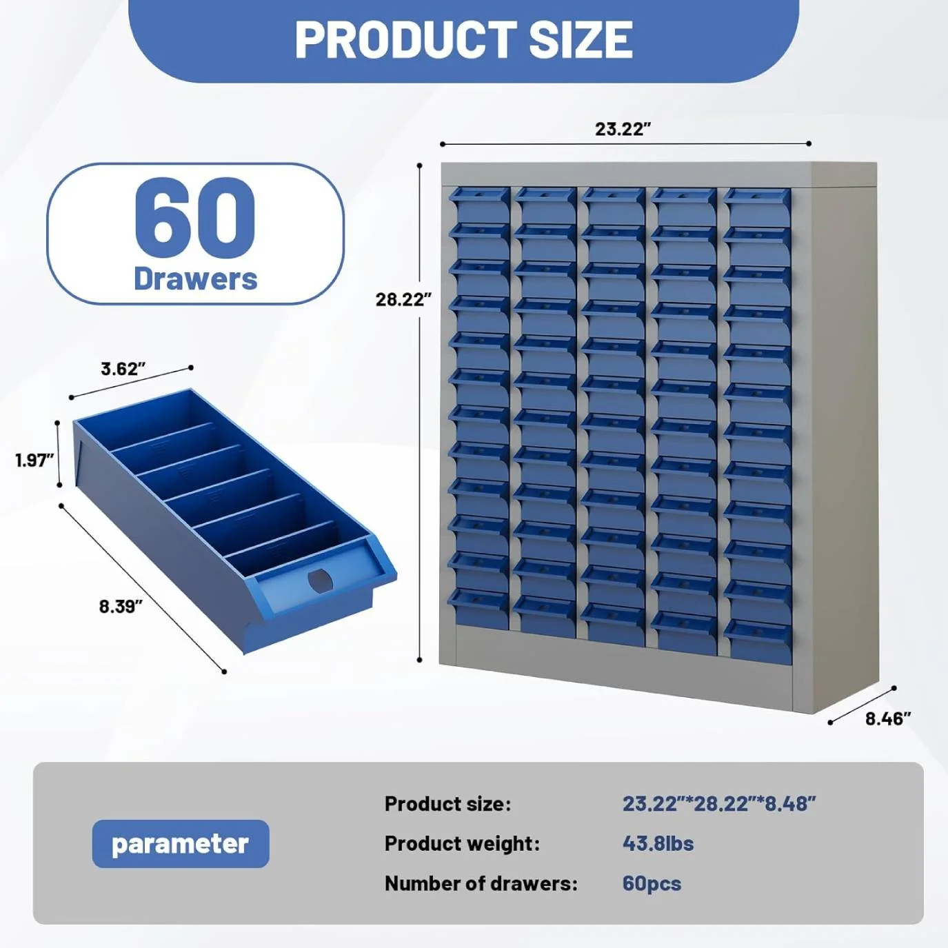 Reykilor 100 Drawers Small Parts Cabinet Bolt and Nut Tool Storage Cabinet Hardware Organizer Electronic Component Sorting Storage