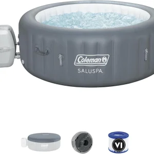 Coleman Miami 2 to 4 Person Inflatable Hot Tub, Round Energy-Efficient Portable Outdoor