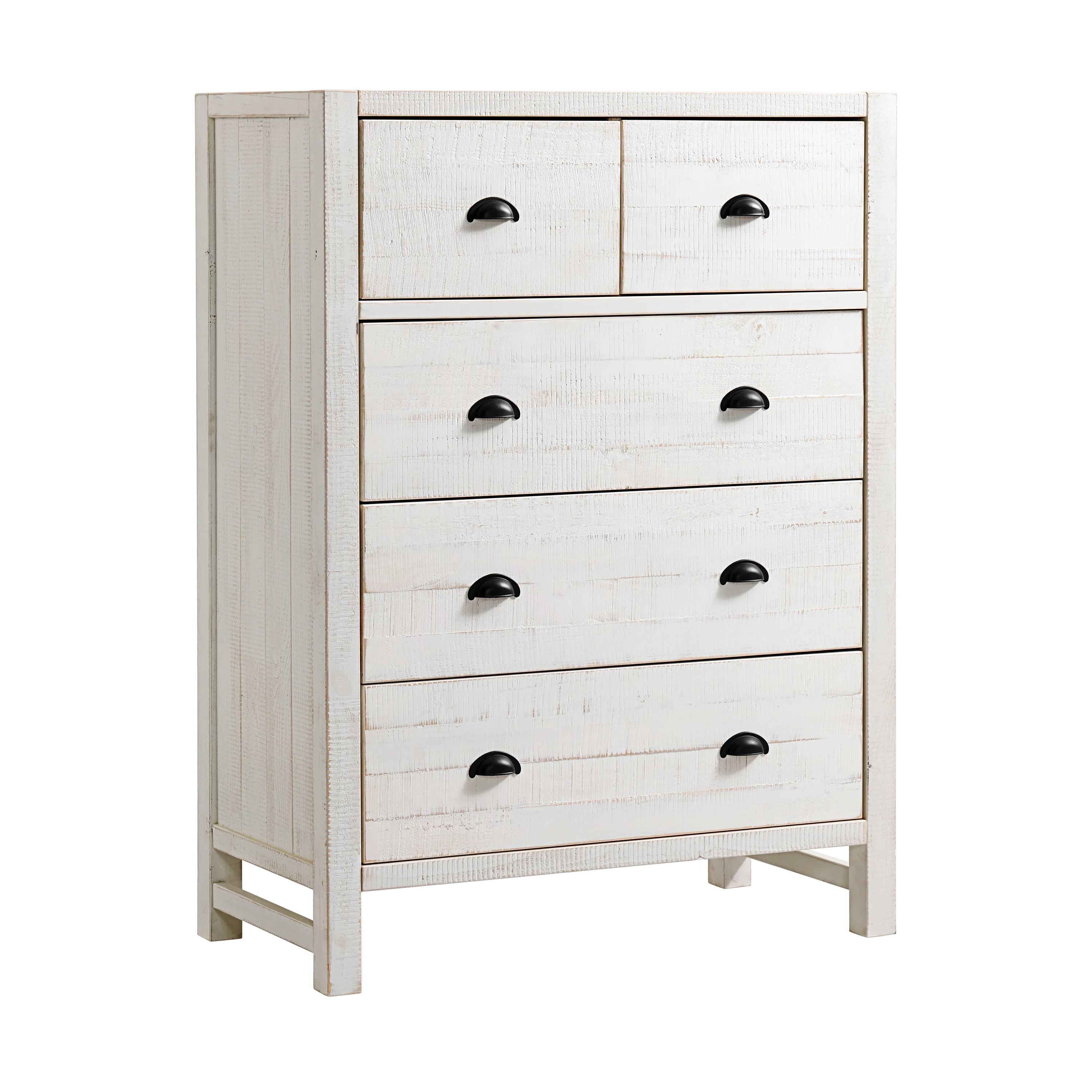 Alaterre Furniture Arden 5-Drawer Wood Chest Dressers for Adult, Solid Acacia Hardwood Storage Unit with Full-Extension Metal Glides