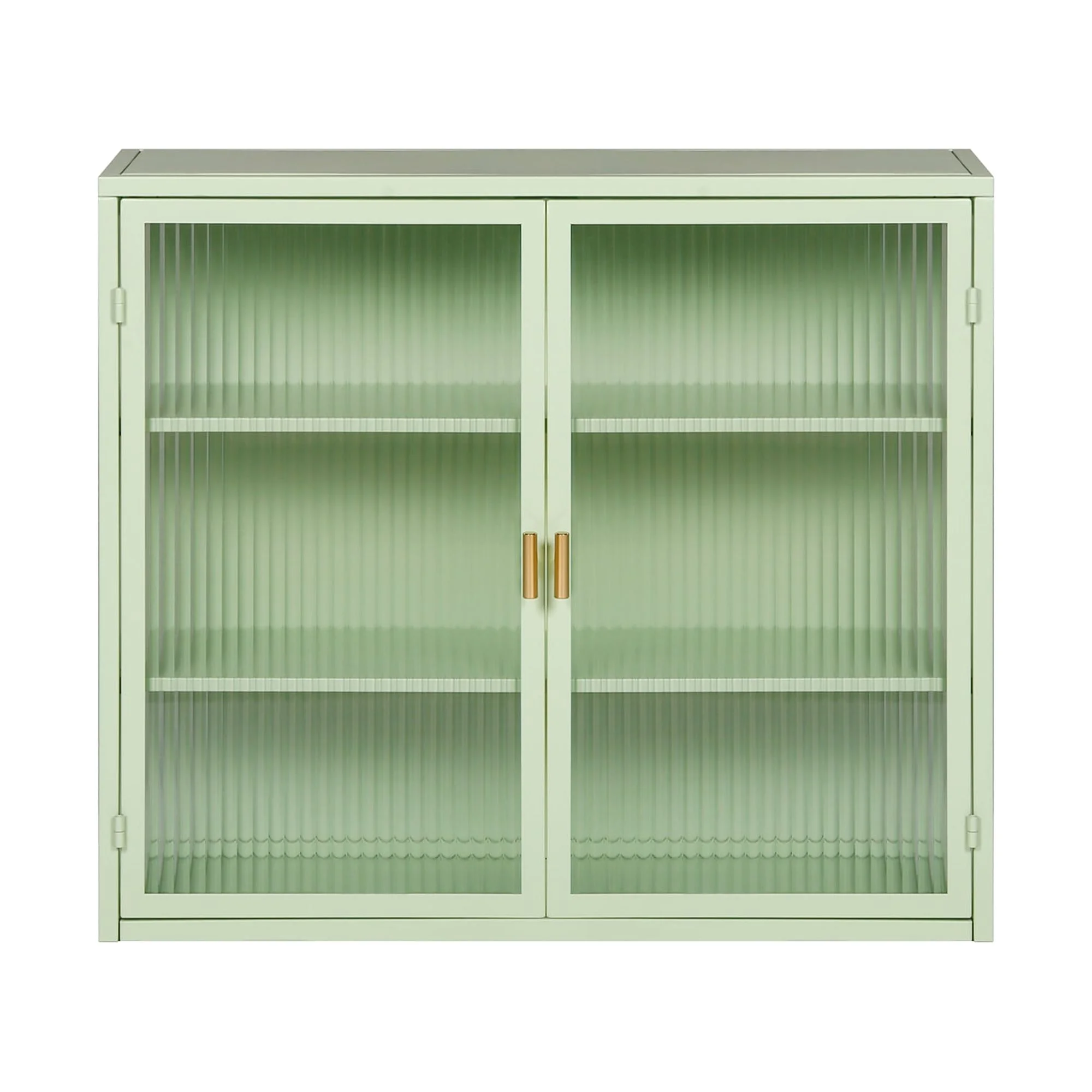 27.56"Modern Wall Cabinet with Glass Doors, Bathroom Cabinet with Featuring Three-tier Storage for Entryway Living Room, Bathroom or Dining Room, Mint Green