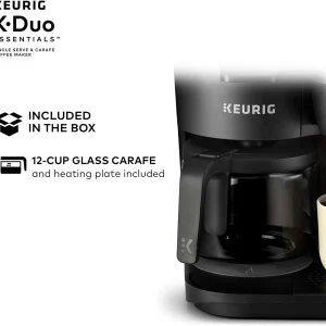 Duo Single Serve K-Cup Pod & Carafe Coffee Maker, Black