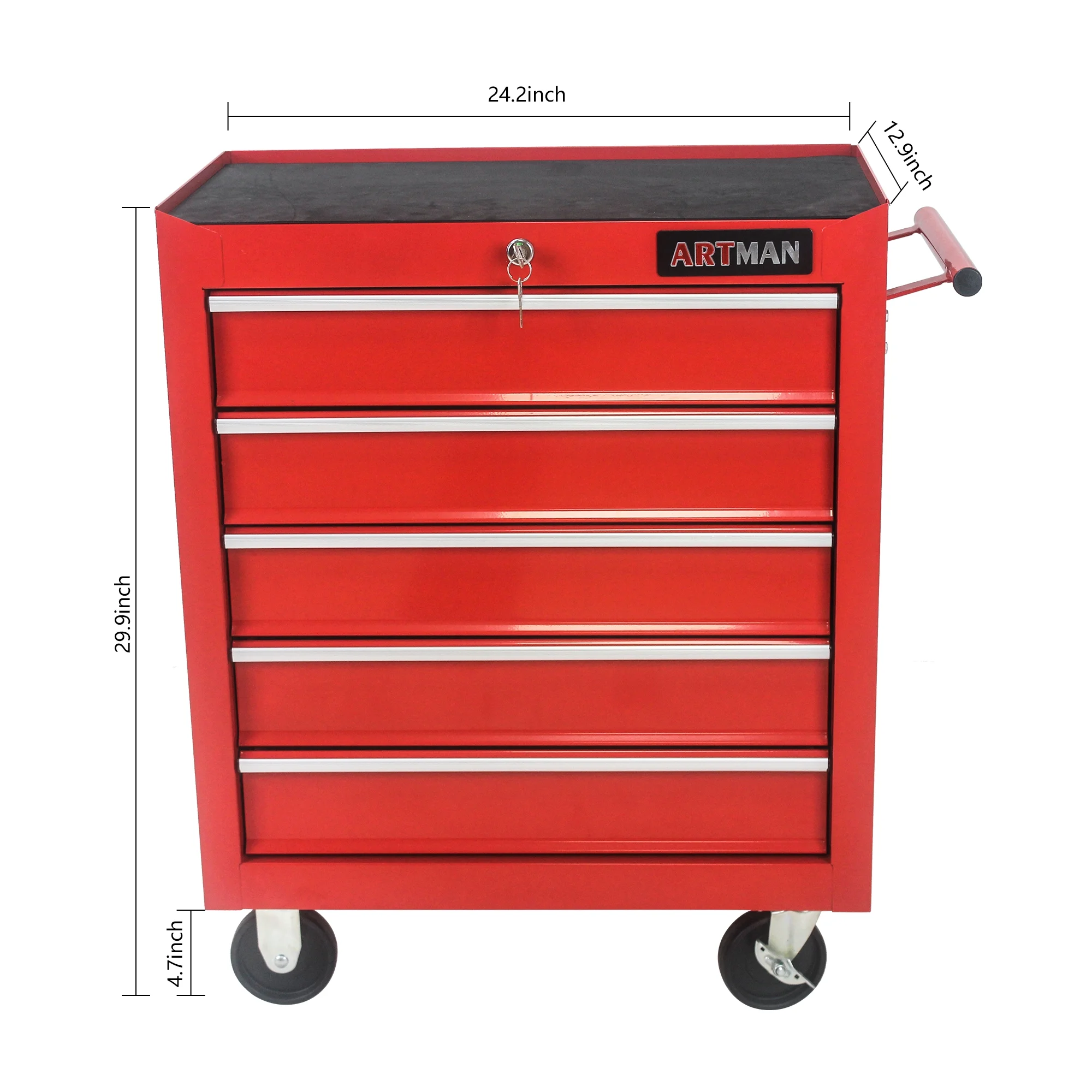 ARTMAN 5 Drawer Rolling Tool Chest, Tool Storage Cabinet with Wheels and Drawers for Garage Warehouse