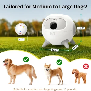 iRetriever Dog Ball Launcher with 4Pcs Balls, Automatic Obstacle Avoidance Dog Ball Launcher Suitable for Medium & Large Dogs