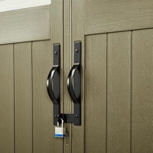 Rubbermaid Resin Outdoor Storage Shed With Floor Weather Resistant Gray Organization for Home