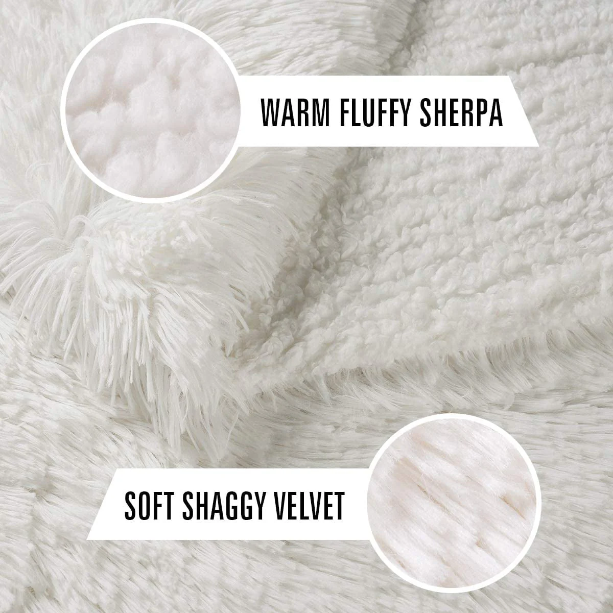 Junovo Super Soft Throw Blanket for Bed, Fluffy Cozy Plush Light Blanket, Washable Warm Furry Throw Blanket for Couch Sofa Chair Home Decor, 50"x60" ,Cream White