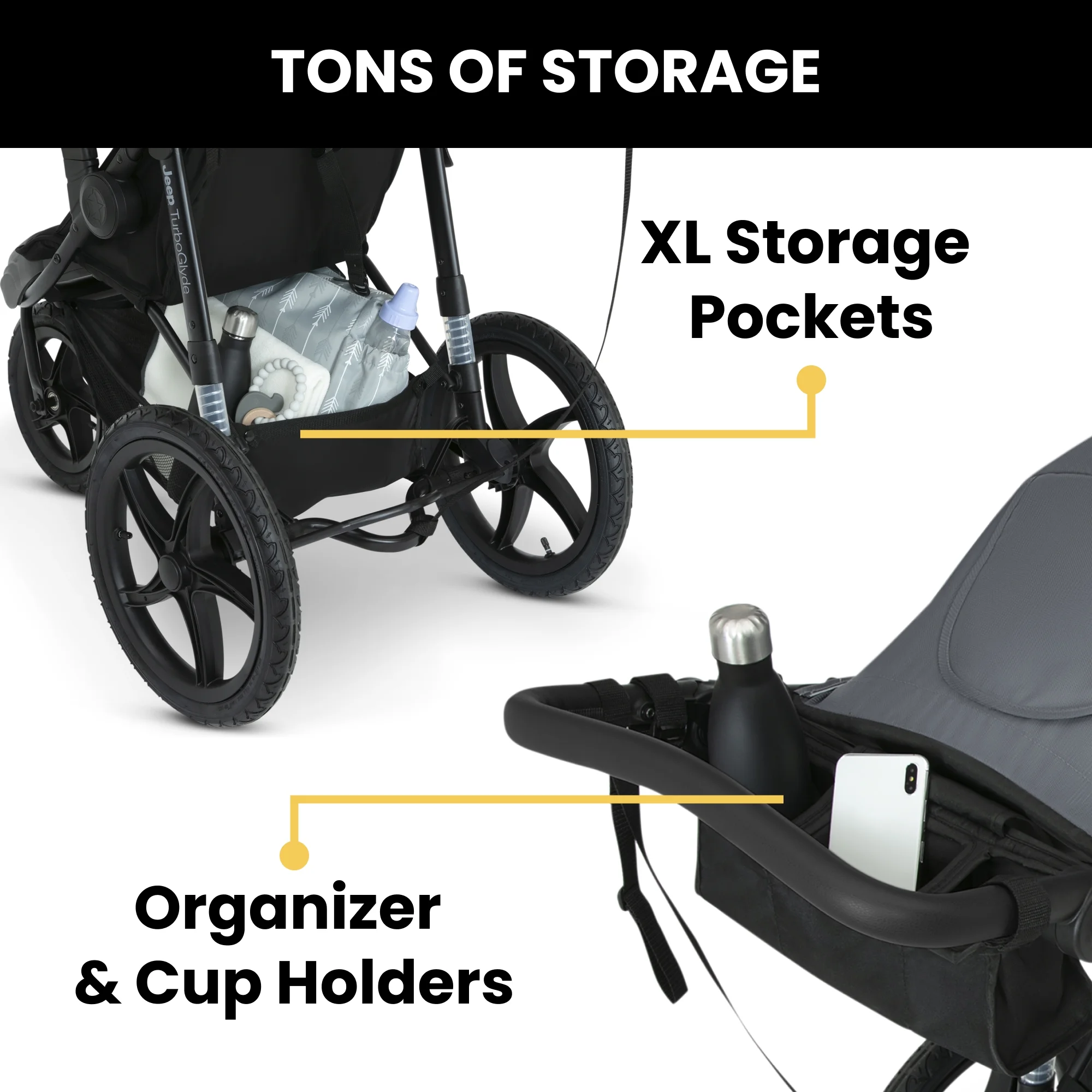 Jeep TurboGlyde Jogging Stroller by Delta Children, Black